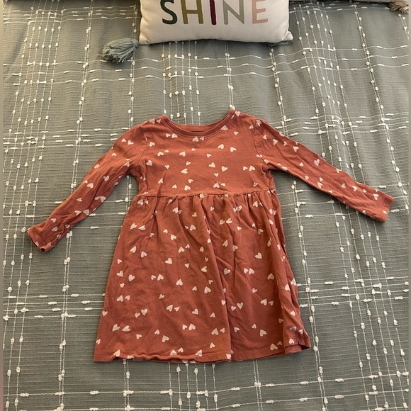 Old Navy Heart Patterned Kids Dress pink white 3T - Picture 1 of 4